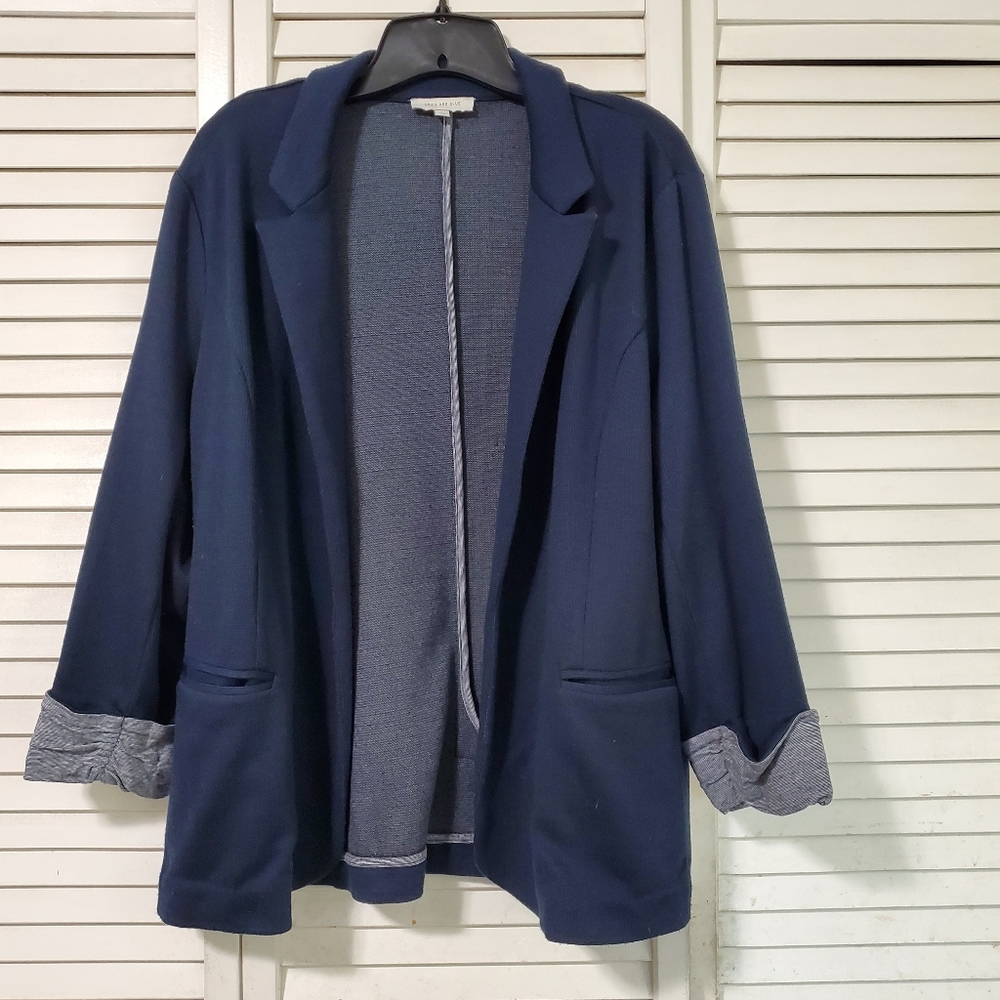 BOGO Navy Skies Are Blue Asa Knit Blazer Size XL